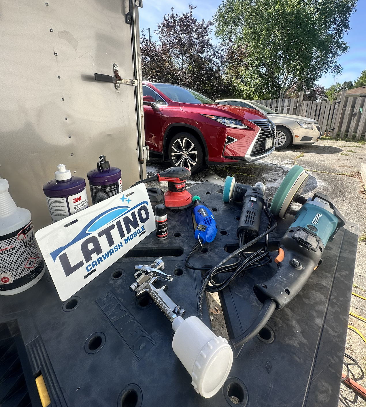 Professional detailing tools and equipment